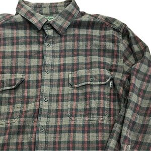 Woolrich Heavyweight Flannel Shirt Jacket XXL Gray Red Plaid Shacket
